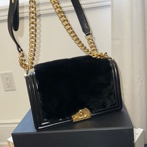 *LIMITED EDITION* Chanel Orylag Rabbit Fur Calfskin Medium Boy Bag